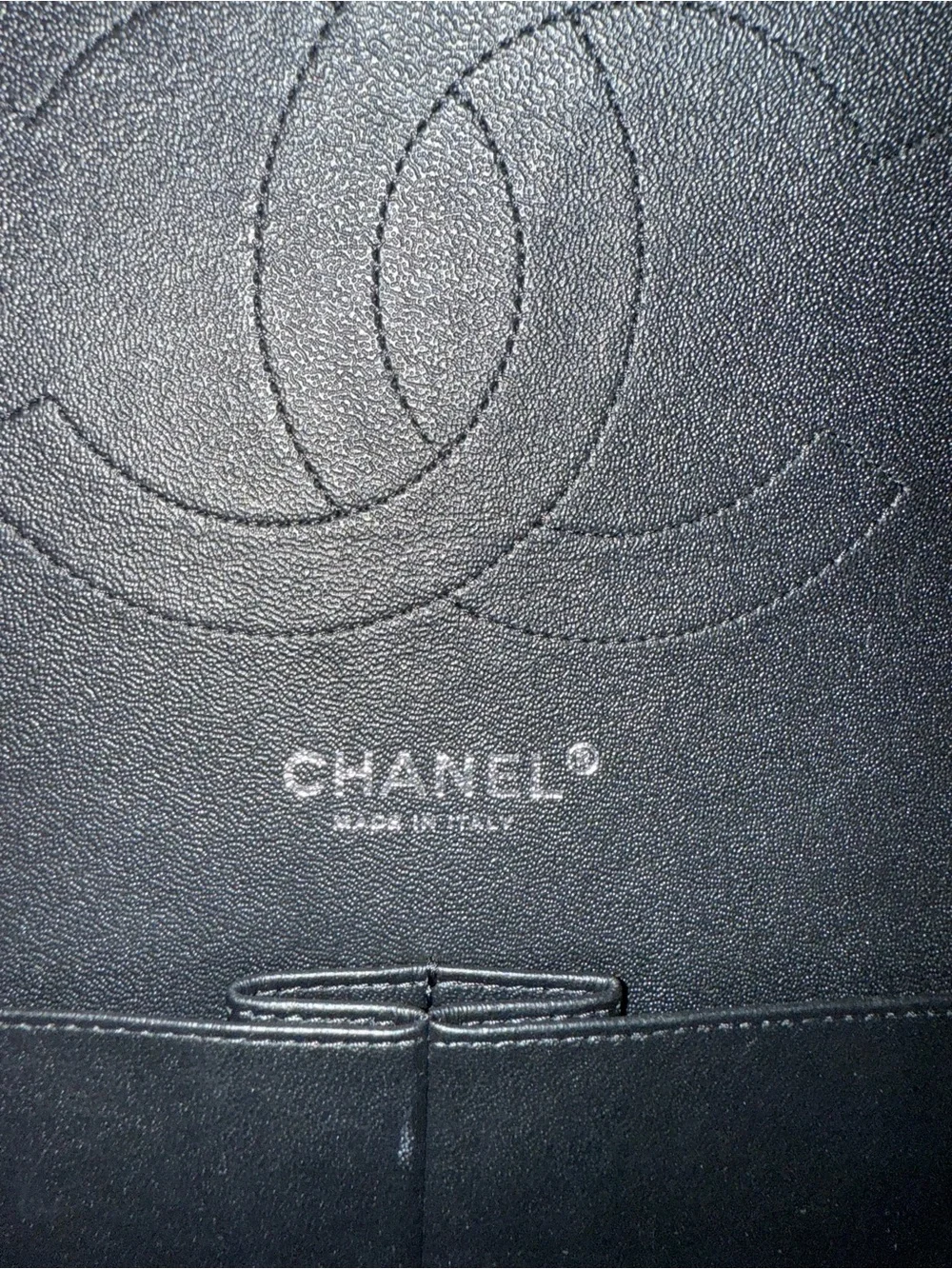 CHANEL Black Chevron Quilted Shoulder Bag with CC Turn-Lock